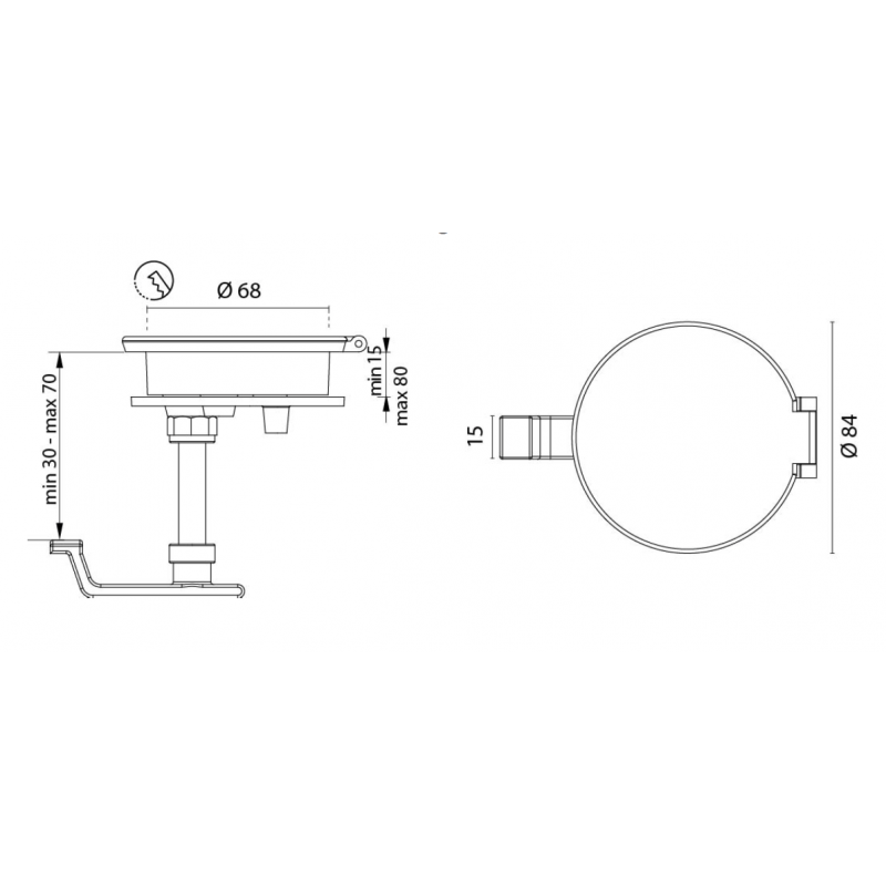 ALZAPAGLIOLO OTTONE CROMATO Ø MM.84 - immagine 3
