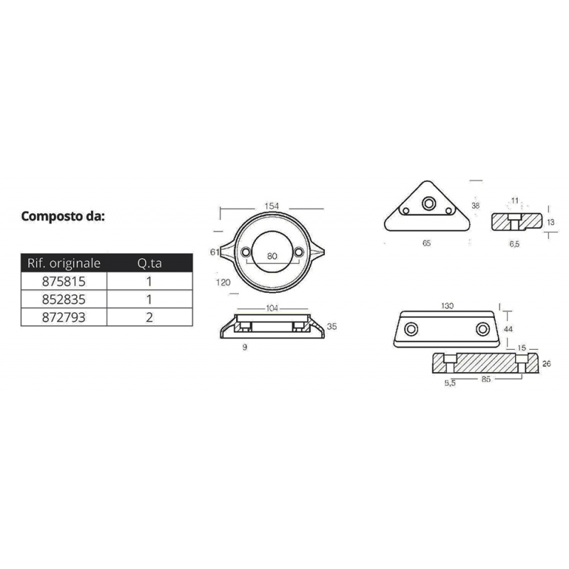 KIT ANODI PER VOLVO 290 C - immagine 2
