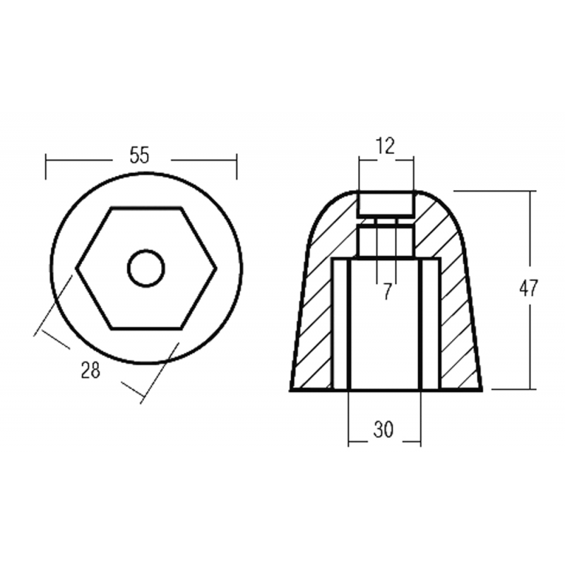 OGIVA ESAGONALE PER BOW THRUST VETUS - immagine 2