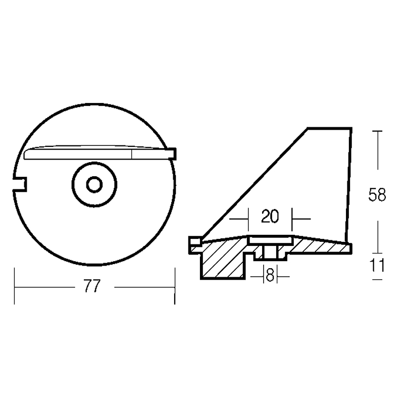 PINNA PER MOTORI 25/50HP 2T 25/30HP 4 - immagine 2