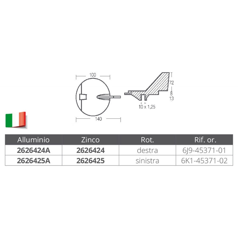 PINNA PER MOTORI YAMAHA 150/200 HP - immagine 2