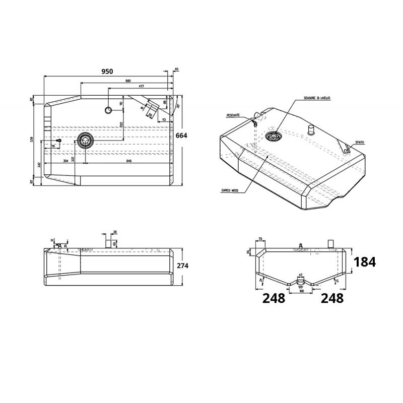 SERBATOIO CARBURANTE LT.133 - immagine 2