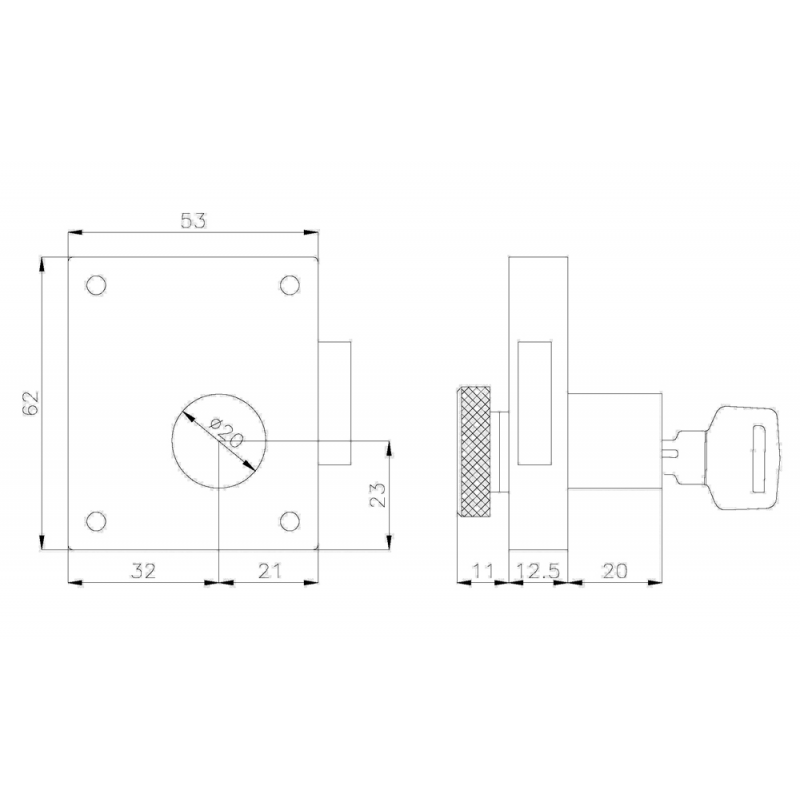 SERRATURA DA APPOGGIO MM.62X53 - immagine 2