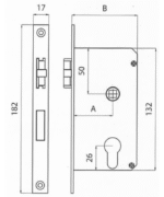 Alternative view of SERRATURA INCASSO MM. 132X70