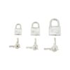 SET 3 LUCCHETTI ARCO CORTO ACCIAIO INOX AD UNICA CHIAVE