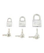 SET 3 LUCCHETTI ARCO CORTO ACCIAIO INOX AD UNICA CHIAVE