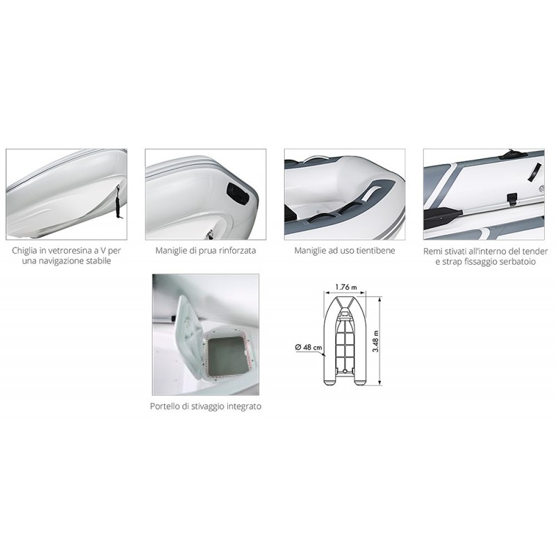 TENDER YACHT CHIGLIA RIGIDA IN VETRORESINA - immagine 3