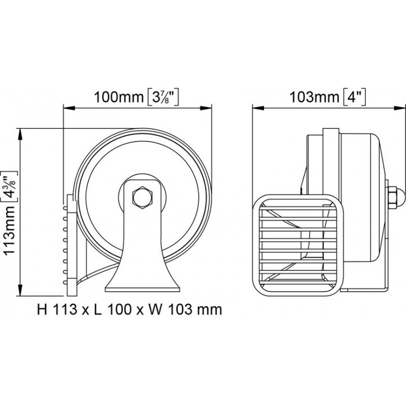 TROMBA SINGOLA CROMATA MT1-H 12V - immagine 2