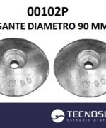 KIT 2 ANODI A ROSA PER TIMONI FLANGIA TONDA TIPO PESANTE DIAM. 90 MM ZINCO COD. TECNOSEAL 00102P